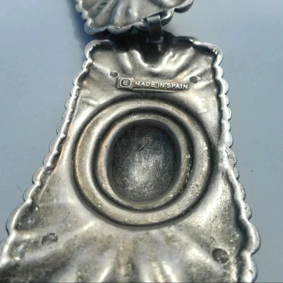 Escada Women’s Concho Vintage Designer Chain Link Silver tone Made in Spain Belt - Picture 6 of 9